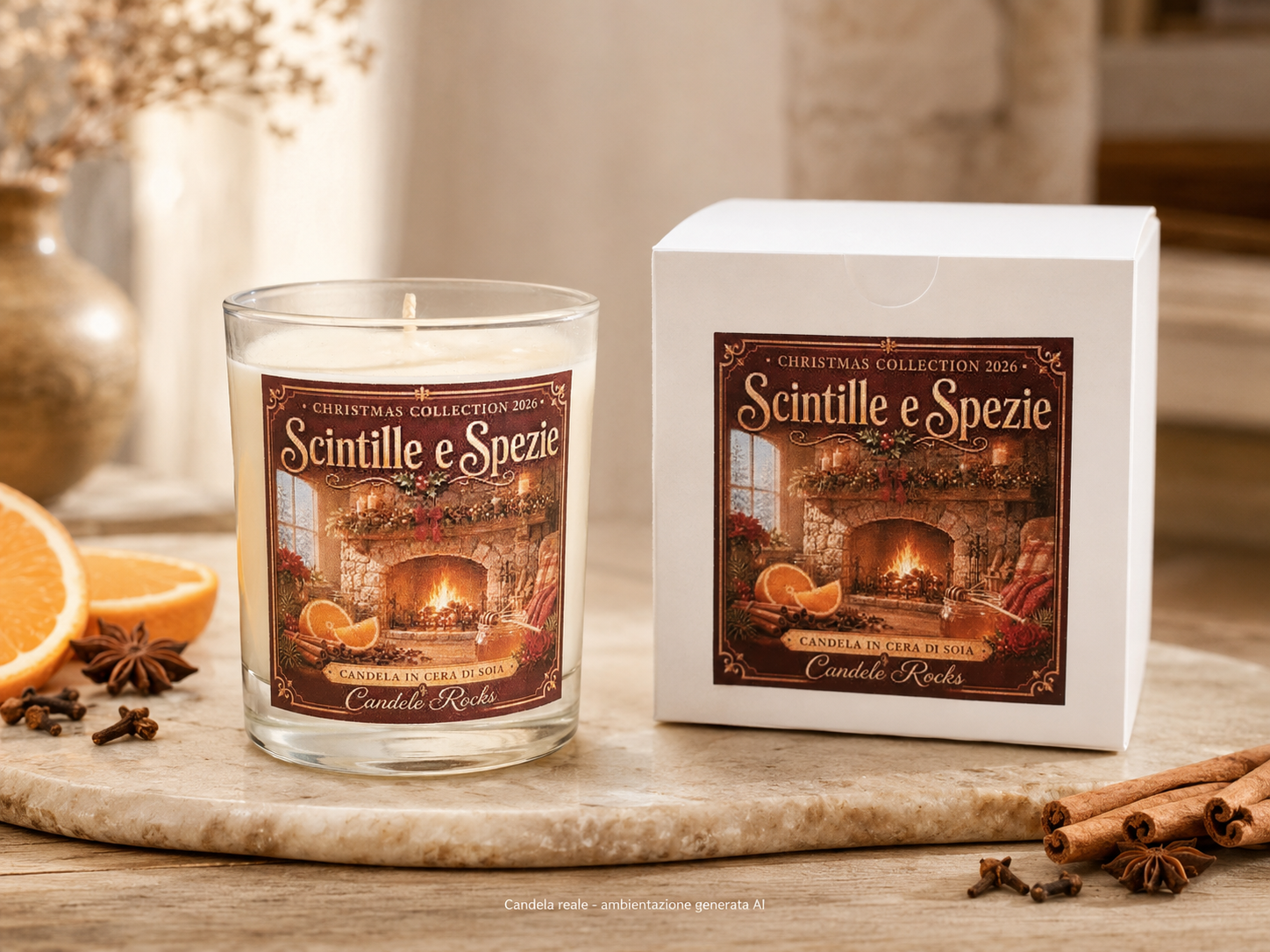 Scintille & Spezie - candela con scatola