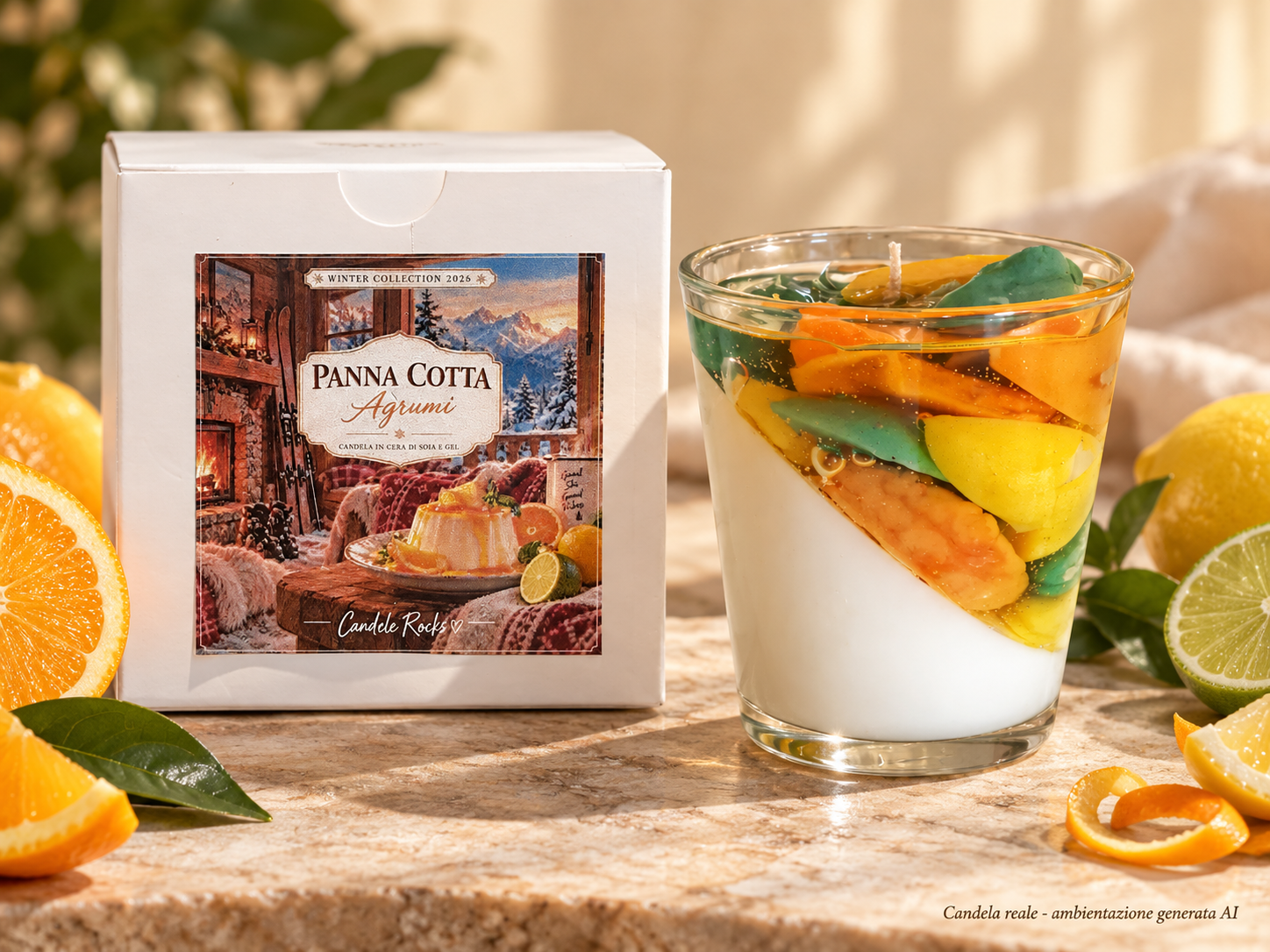 Panna Cotta Agrumi - candela con scatola
