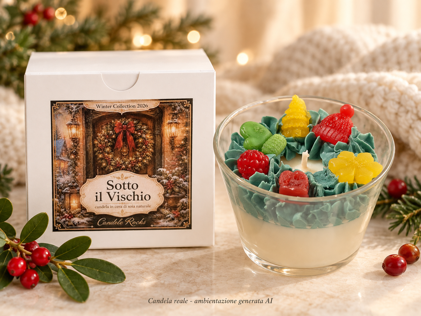 Sotto il Vischio - candela con scatola