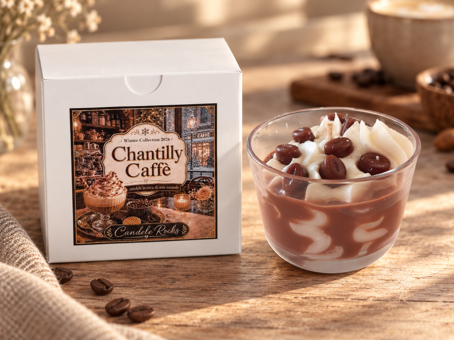 Chantilly Caffè - candela con scatola